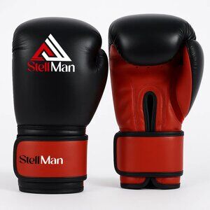 Stellman Mexican Boxing Gloves Black Red Training Sparring Punching Fight Gear